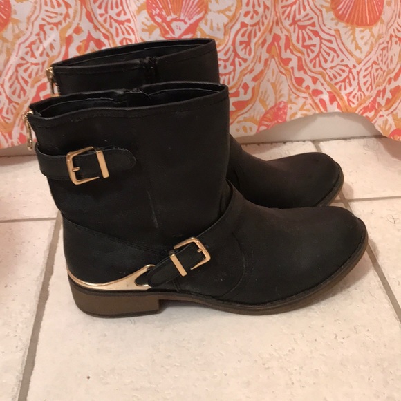 Mossimo Supply Co. Shoes - Black and gold fashion boots